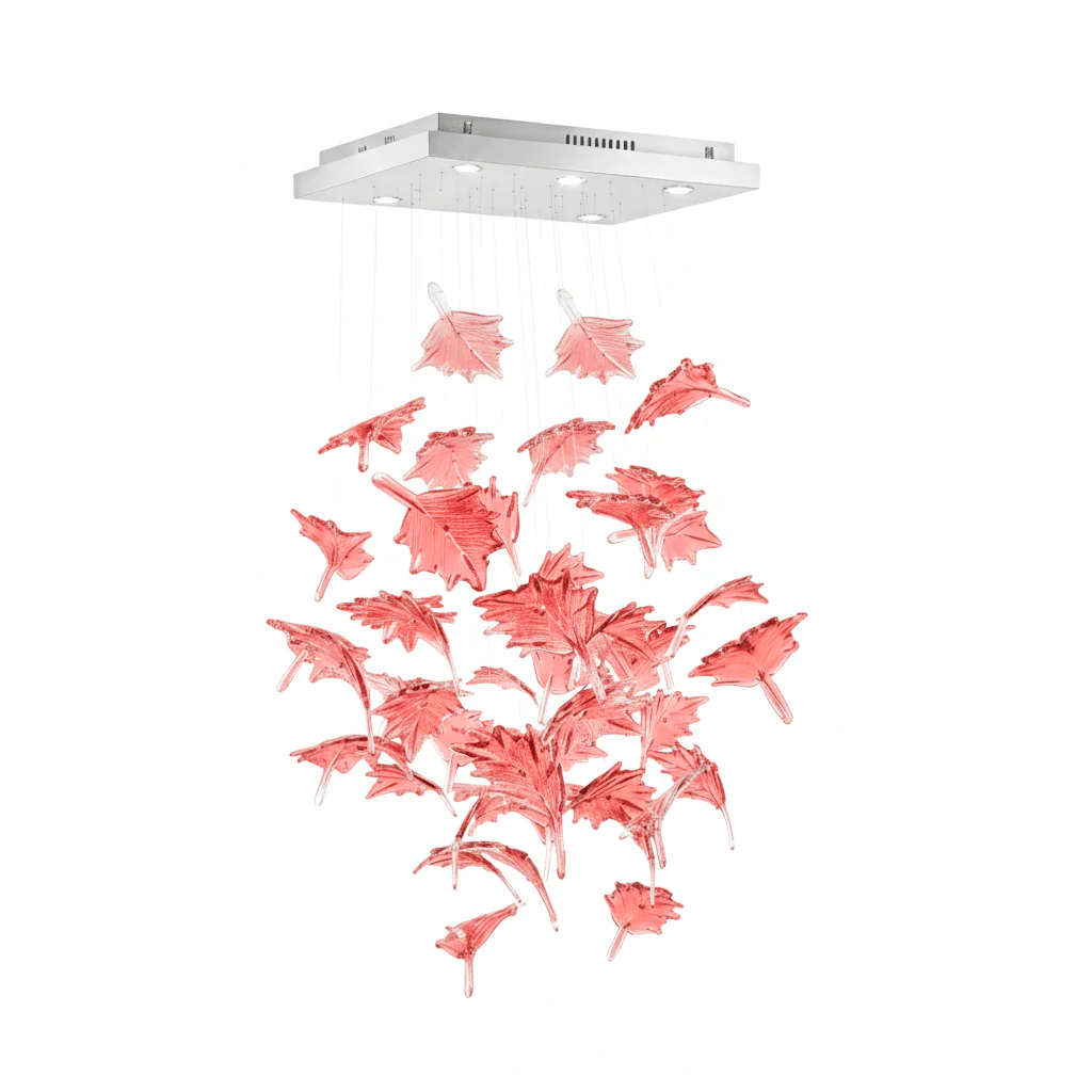 Multicolor Crystal Spiral Maple Leaf Chandelier - Image 68