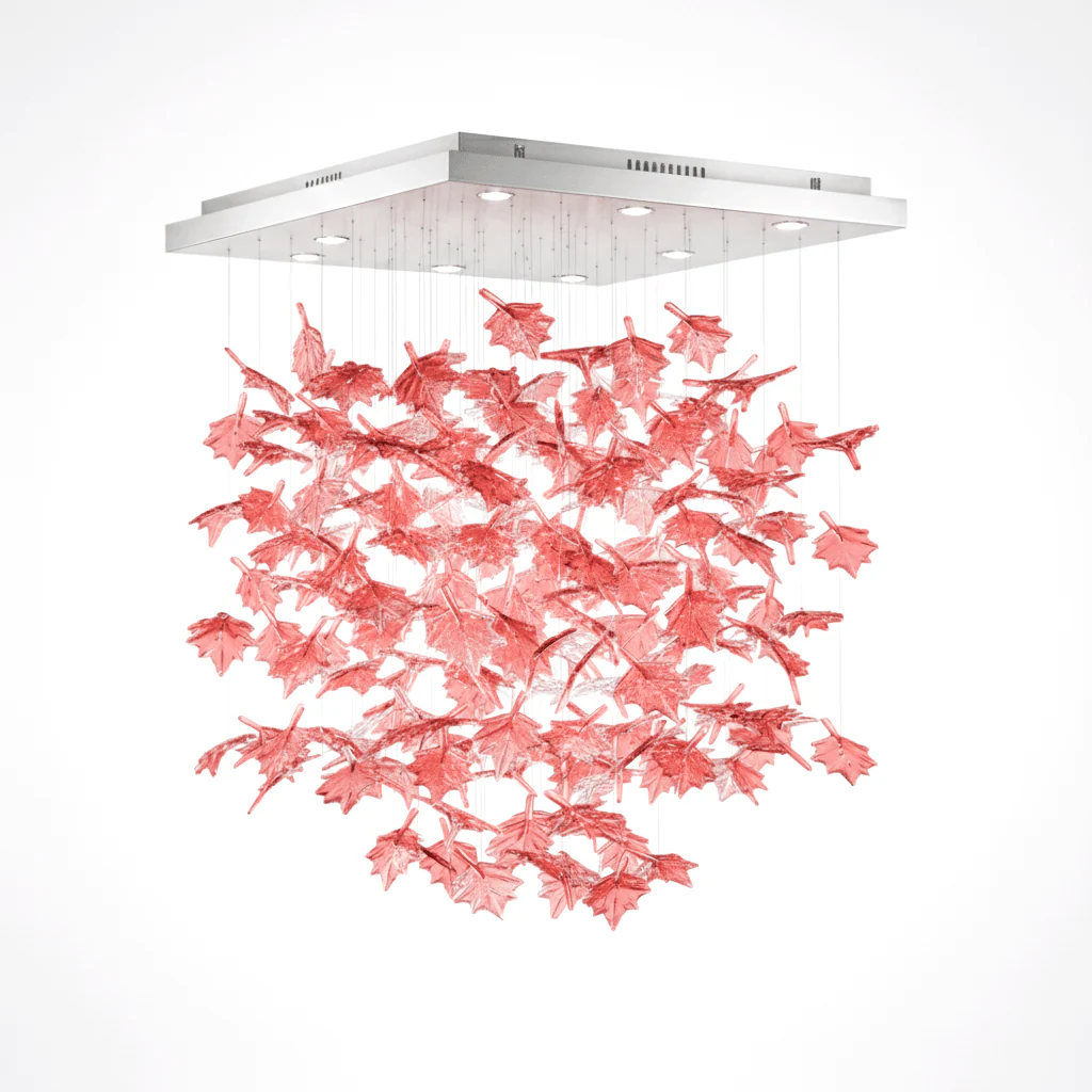 Multicolor Crystal Spiral Maple Leaf Chandelier - Image 69