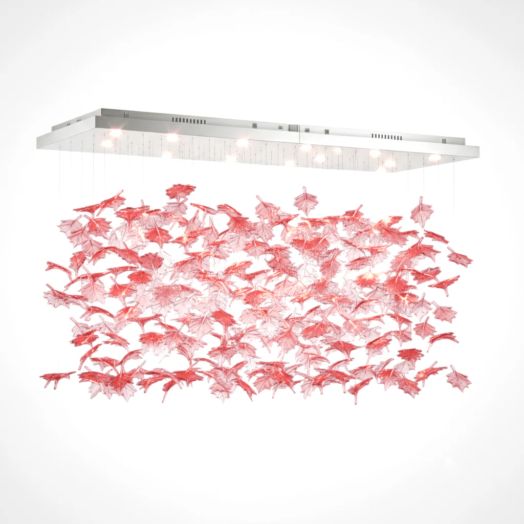 Multicolor Crystal Spiral Maple Leaf Chandelier - Image 70