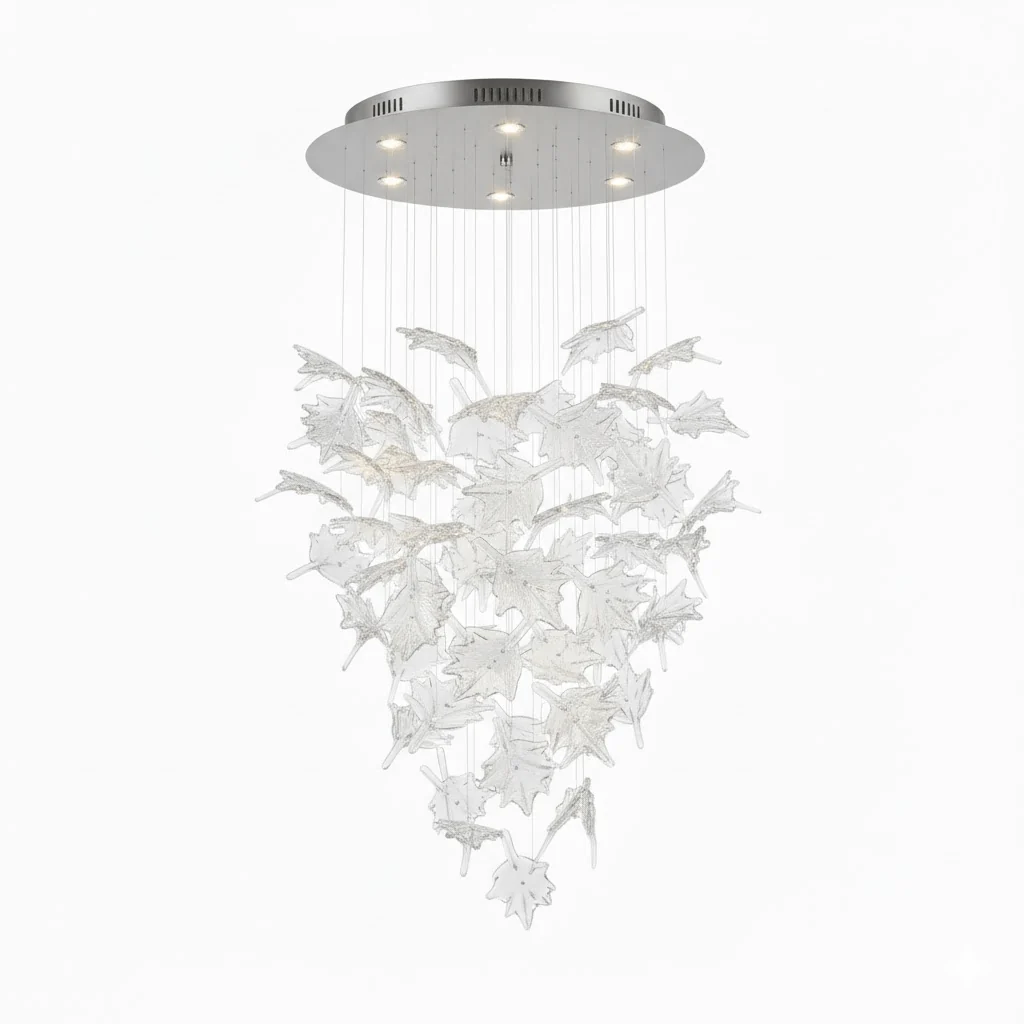 Multicolor Crystal Spiral Maple Leaf Chandelier - Image 71