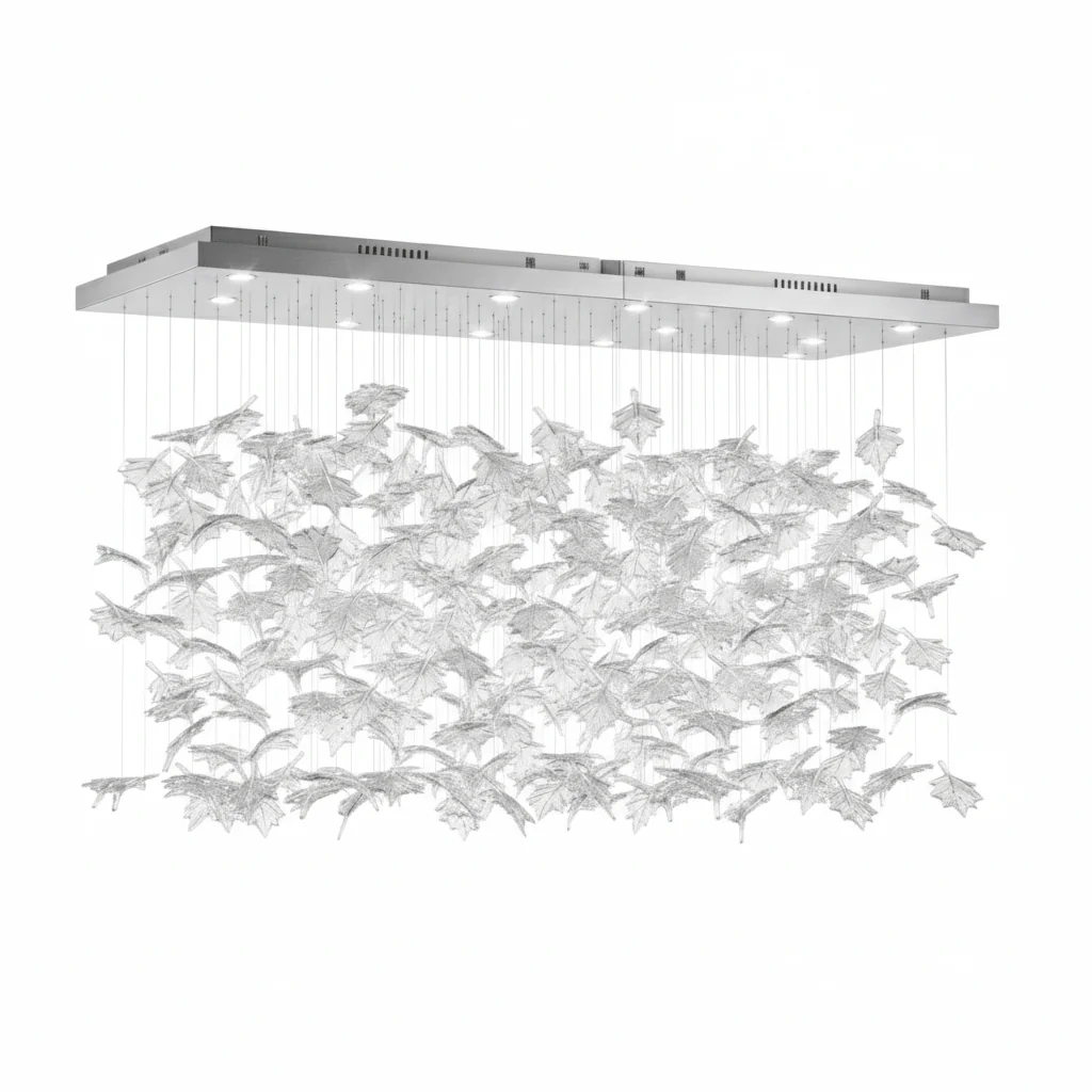 Multicolor Crystal Spiral Maple Leaf Chandelier - Image 74