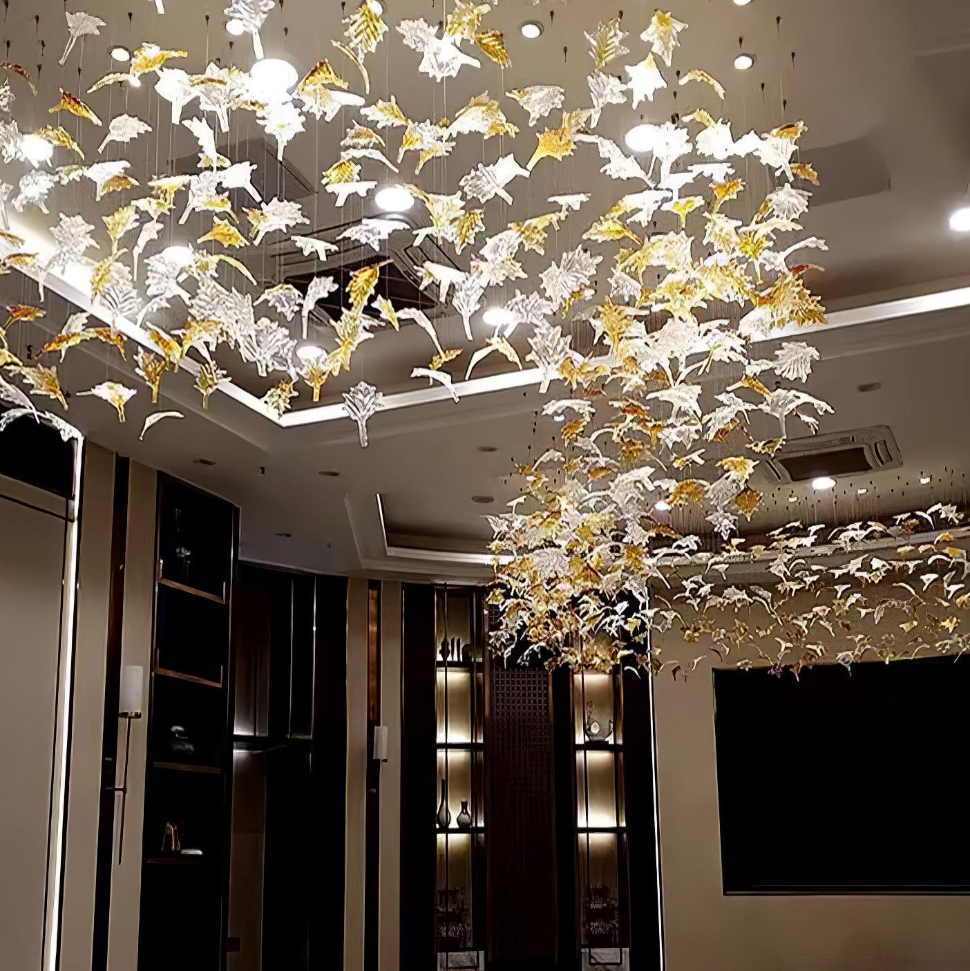 Multicolor Crystal Spiral Maple Leaf Chandelier - Image 9