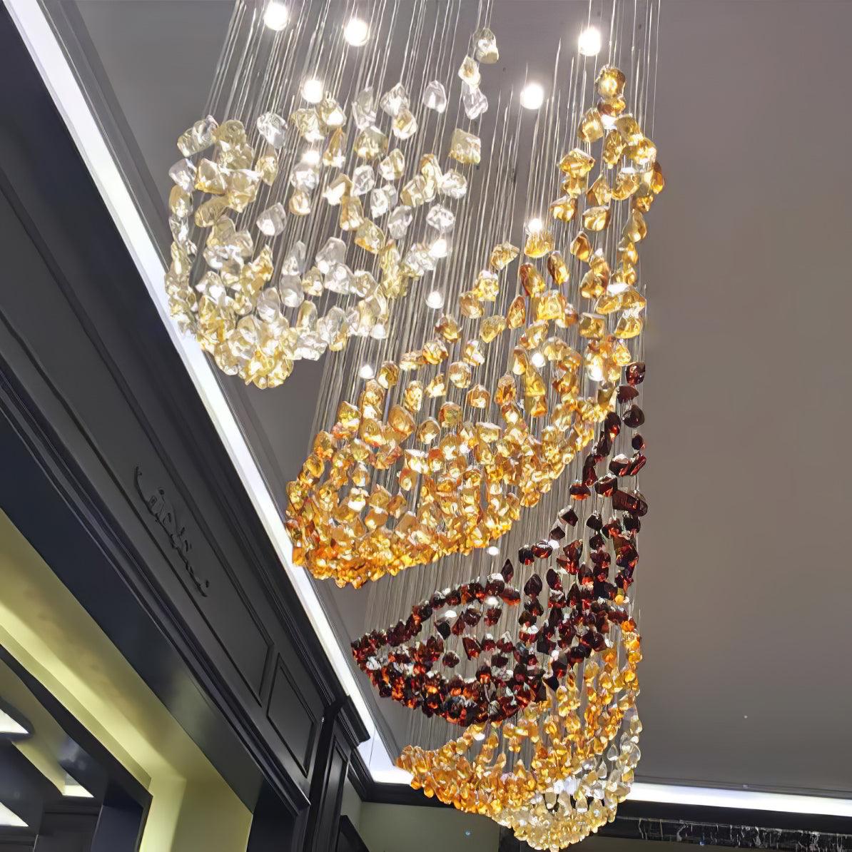 Crystal Stone Crystal Spiral Chandelier - Image 26