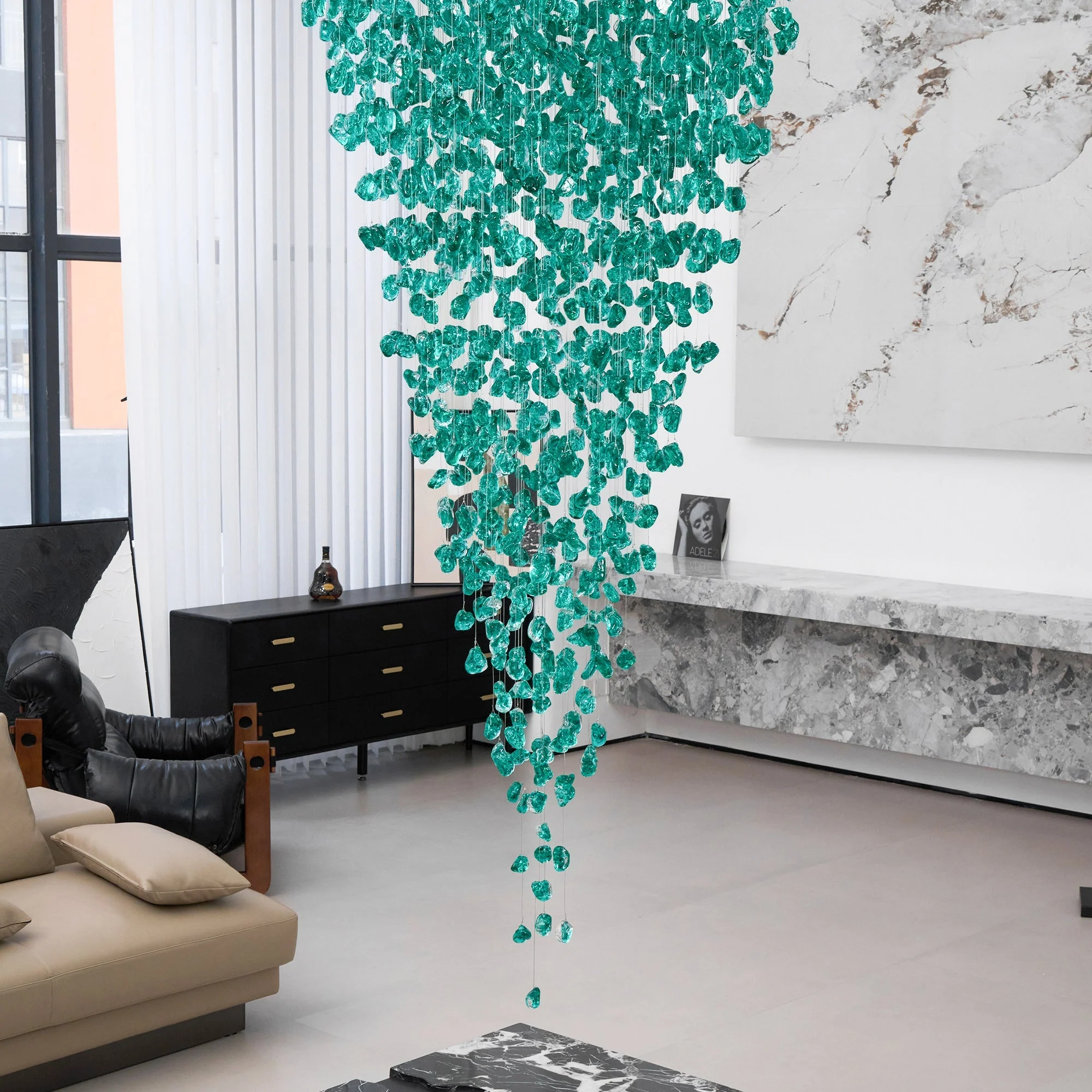 Crystal Stone Crystal Spiral Chandelier - Image 56
