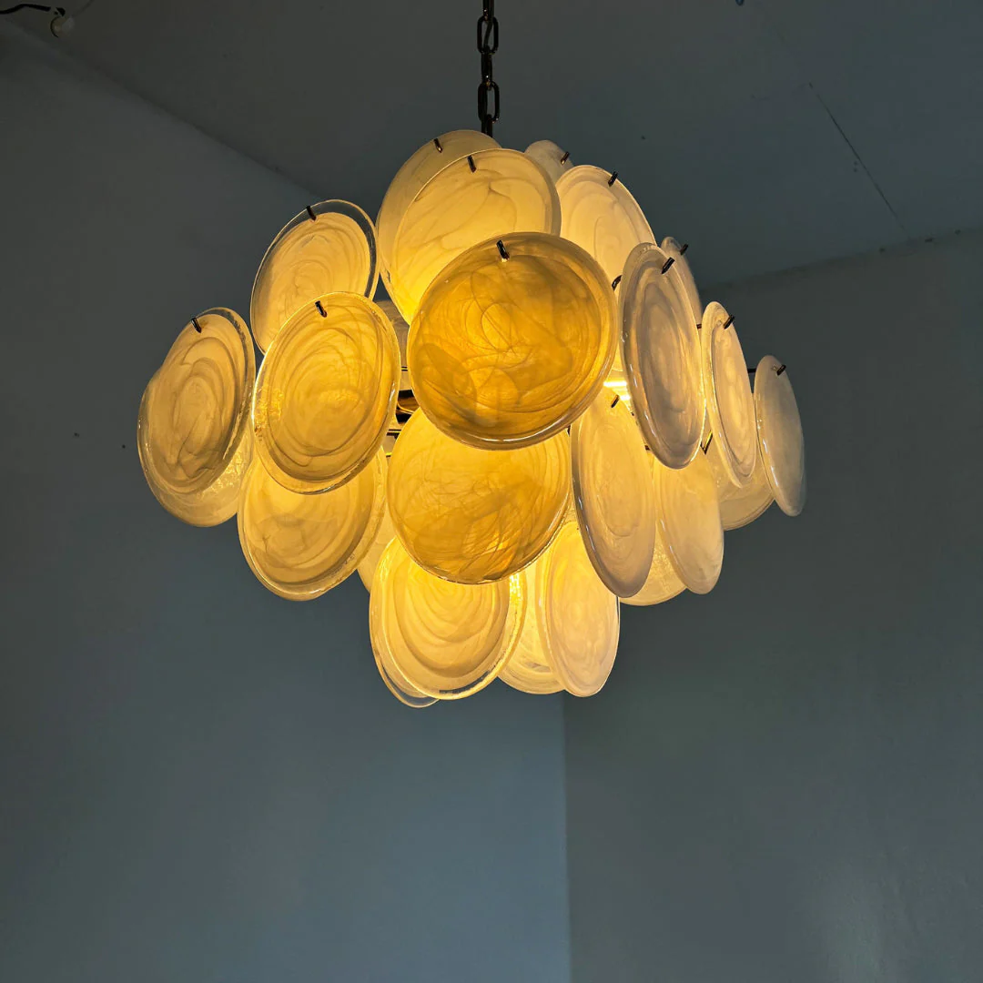 Murano Chandelier 36 White Disks - Image 14