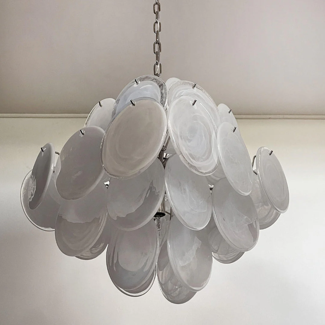 Murano Chandelier 36 White Disks - Image 15
