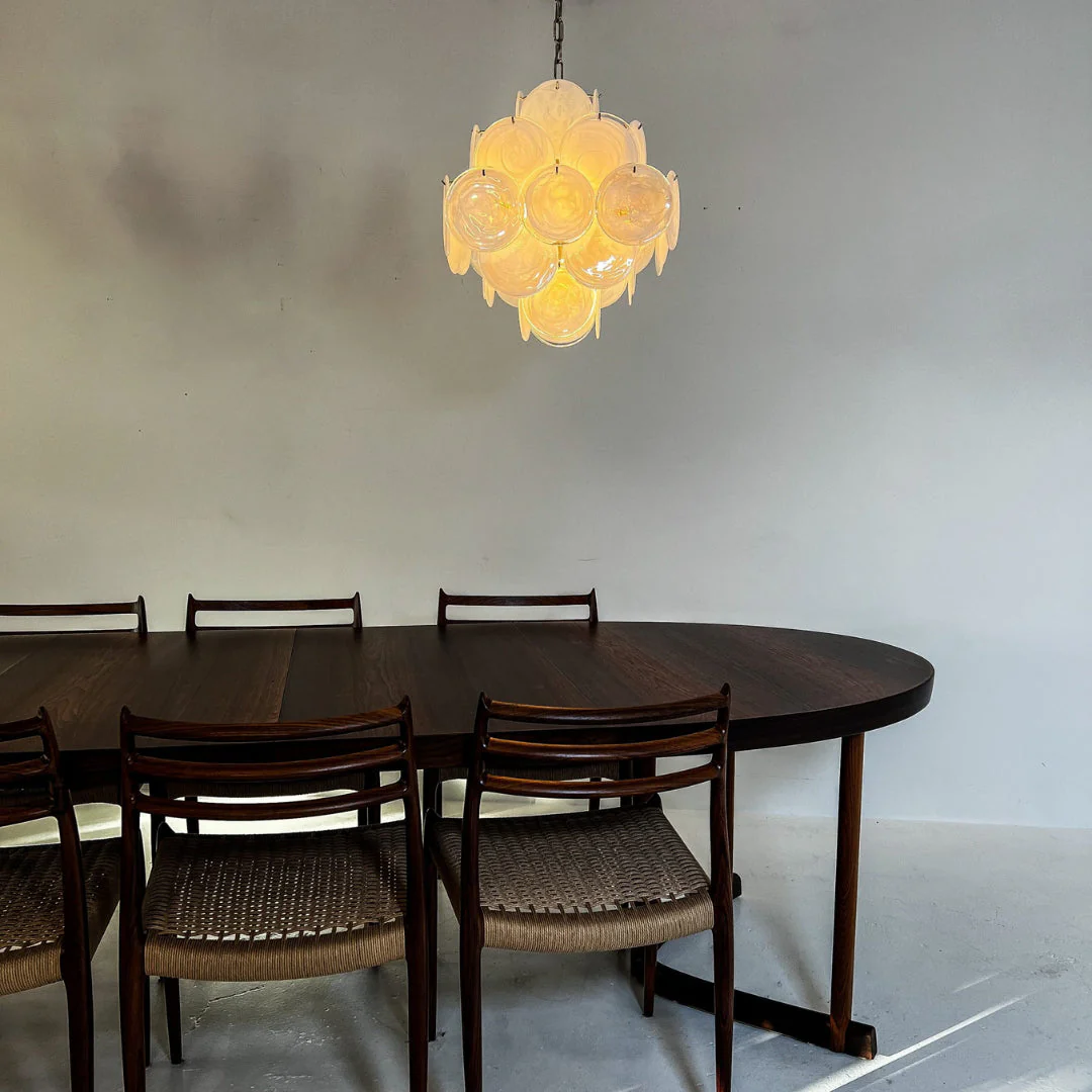 Murano Chandelier 36 White Disks - Image 2