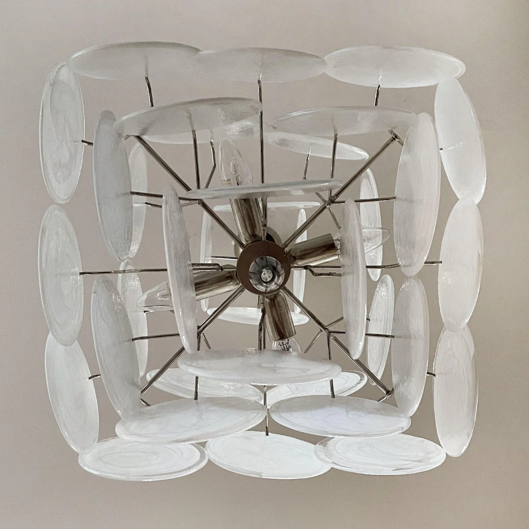 Murano Chandelier 36 White Disks - Image 20