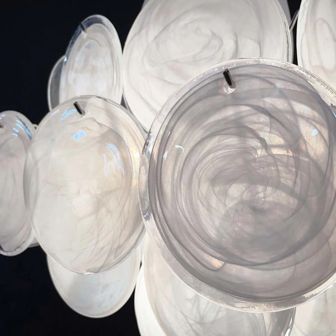 Murano Chandelier 36 White Disks - Image 21
