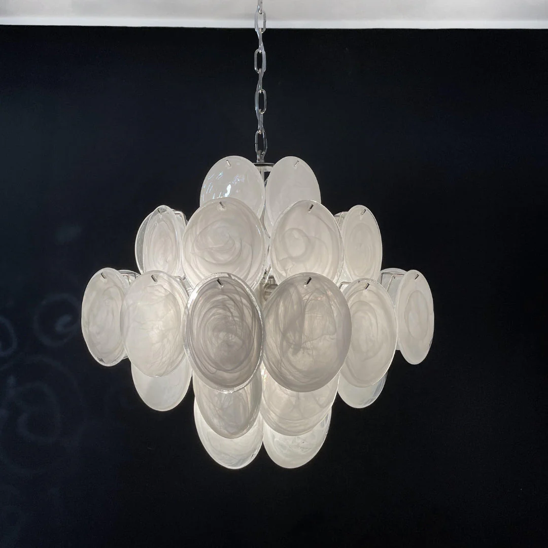 Murano Chandelier 36 White Disks - Image 23
