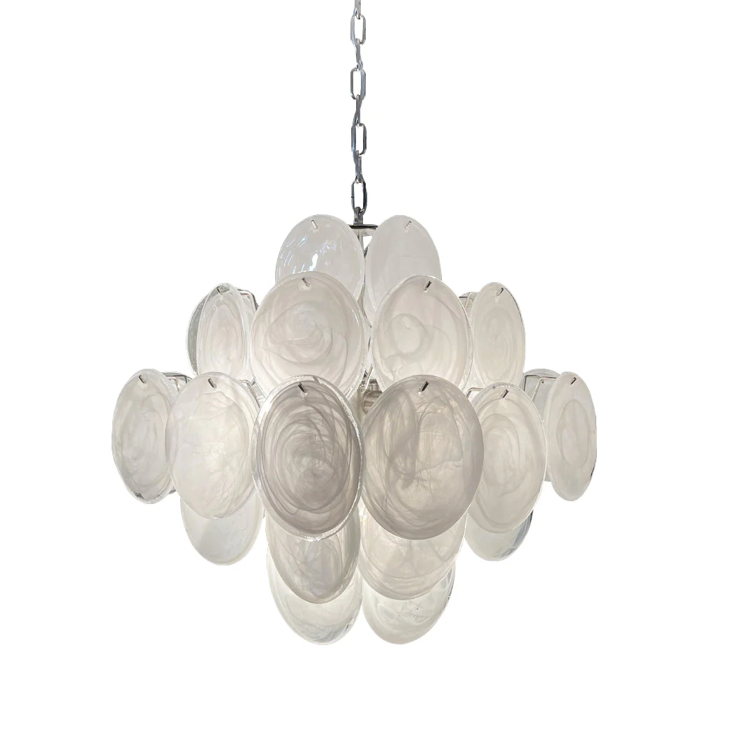 Murano Chandelier 36 White Disks - Image 24