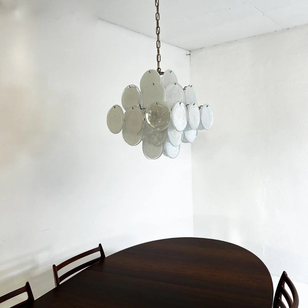 Murano Chandelier 36 White Disks - Image 3