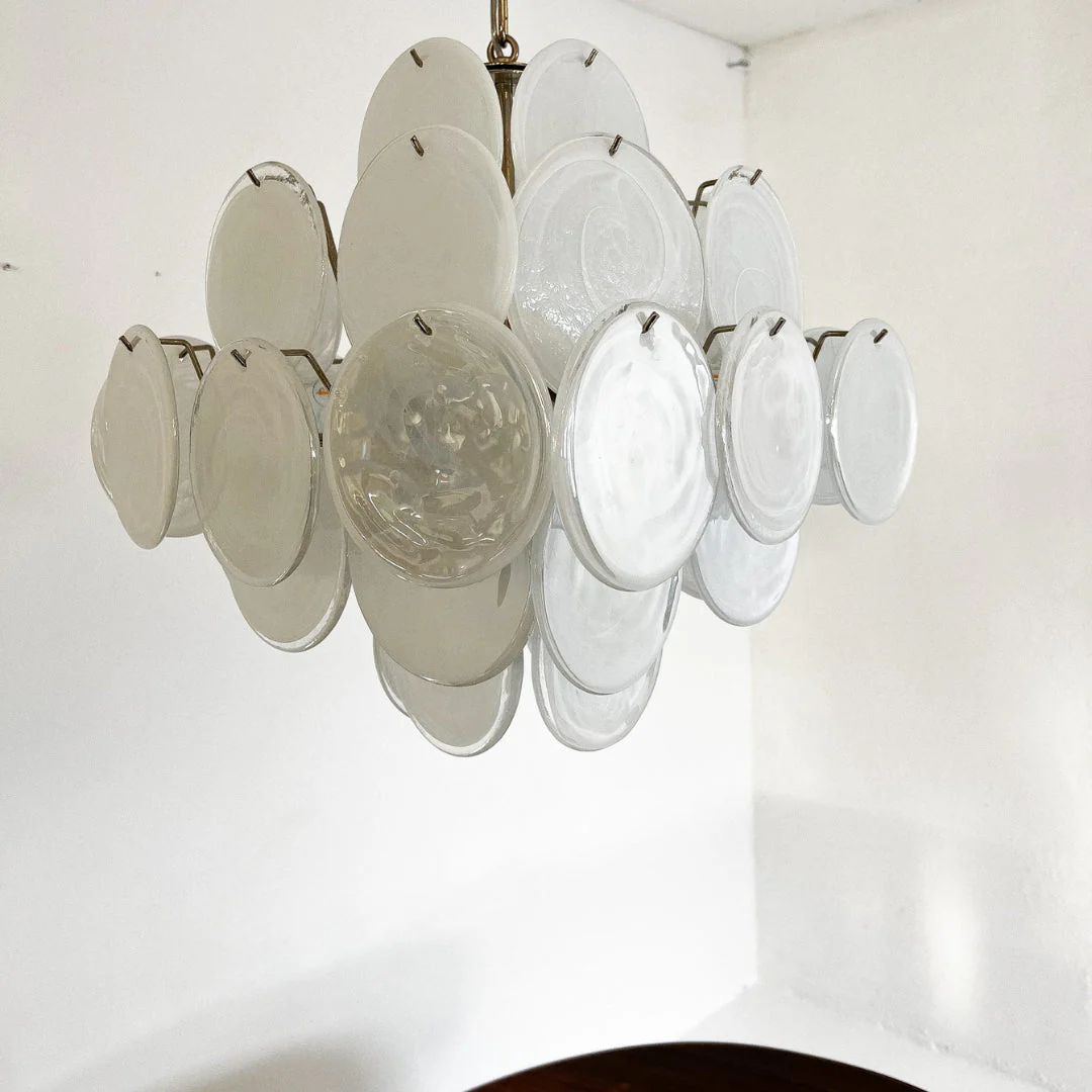 Murano Chandelier 36 White Disks - Image 7