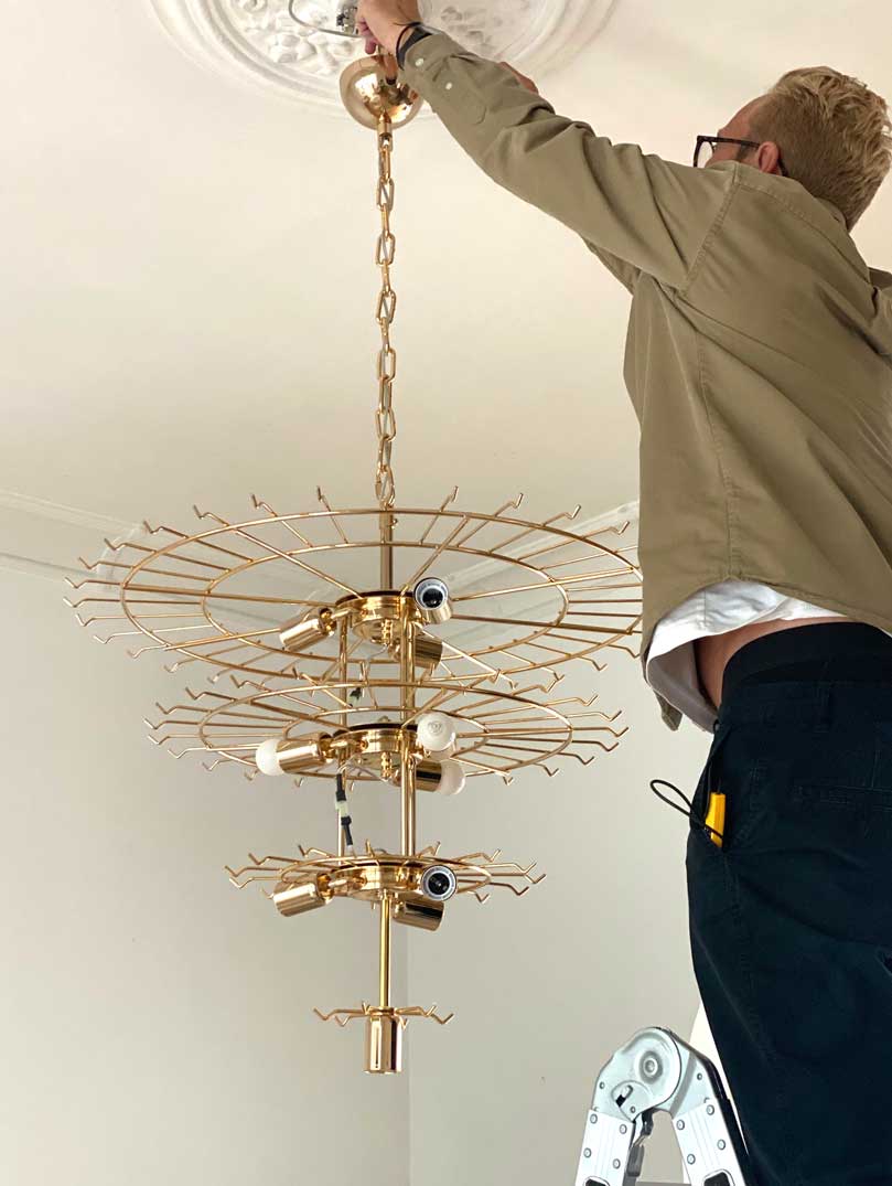 Murano Chandelier Opal Glass - Image 6