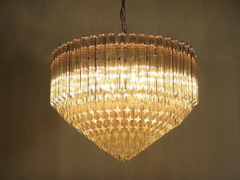 Murano Glass Chandelier – Quadriedri – 265 prisms – Transparent - Image 2