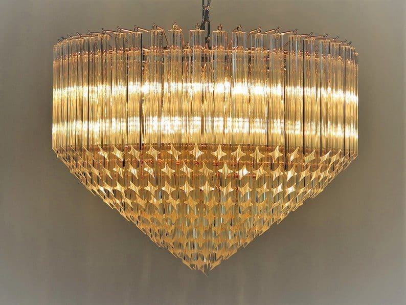 Murano Glass Chandelier – Quadriedri – 265 prisms – Transparent - Image 3