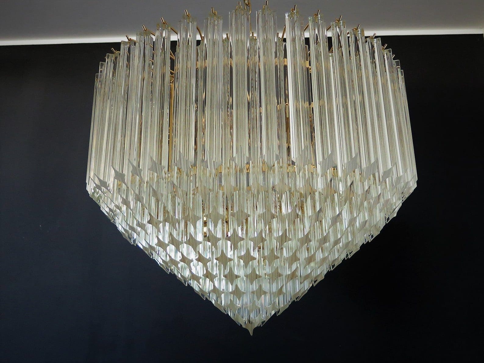 Murano Glass Chandelier – Quadriedri – 265 prisms – Transparent - Image 5