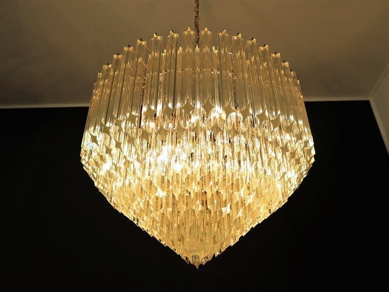 Murano Glass Chandelier – Quadriedri – 265 prisms – Transparent - Image 6