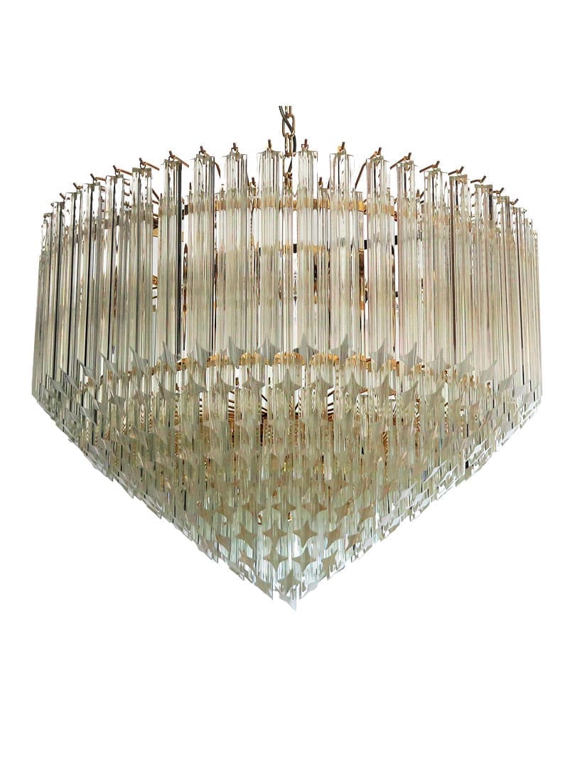 Murano Glass Chandelier – Quadriedri – 265 prisms – Transparent - Image 8