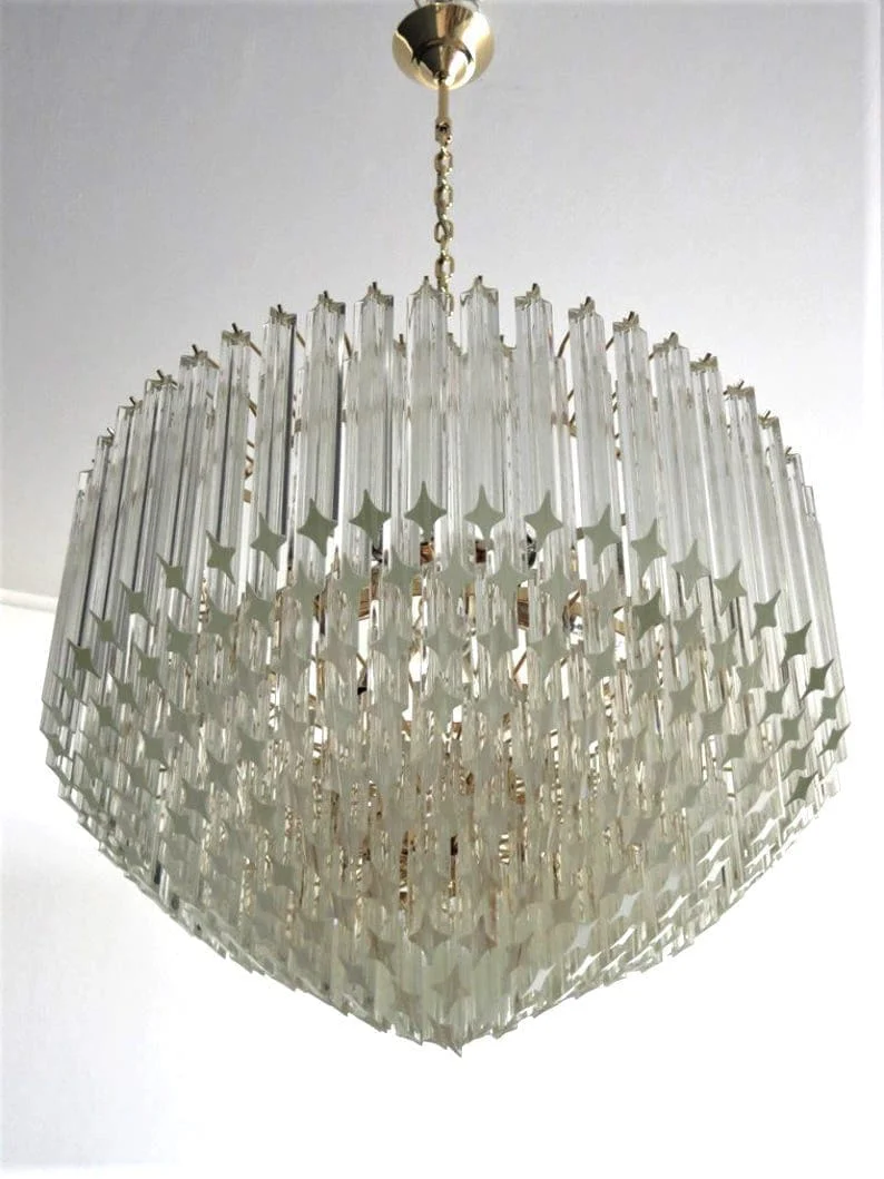 Murano Glass Chandelier – Quadriedri – 265 prisms – Transparent - Image 9