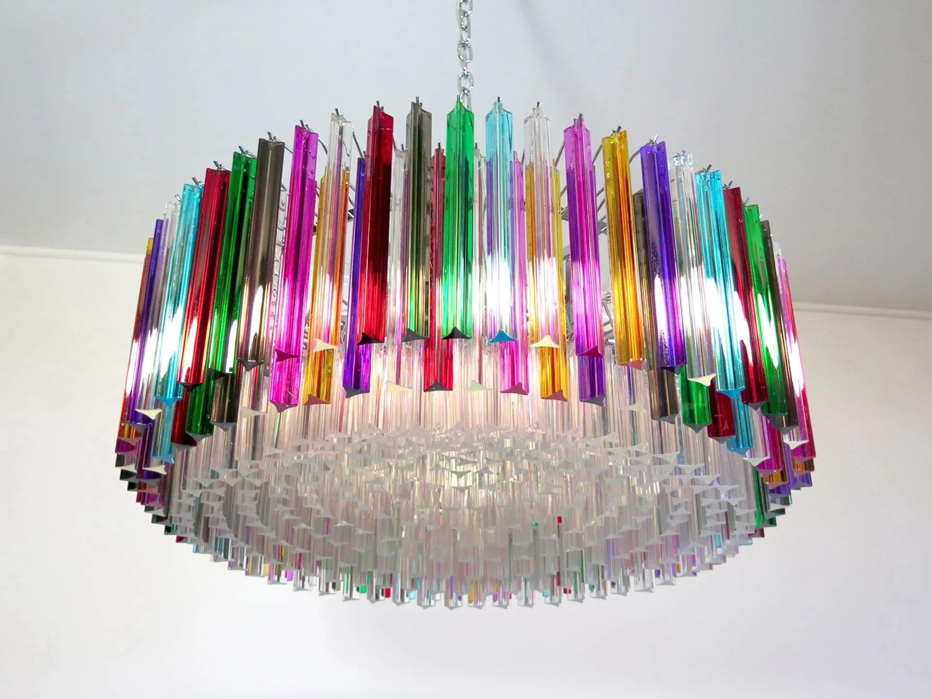 Murano Glass Chandelier – Triedri Round – 391 prisms – Multi - Image 10