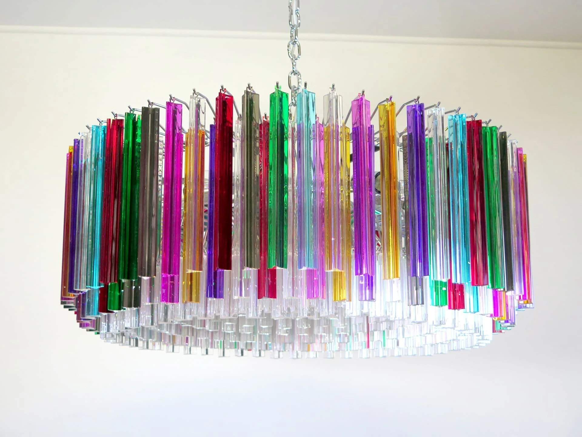 Murano Glass Chandelier – Triedri Round – 391 prisms – Multi - Image 11