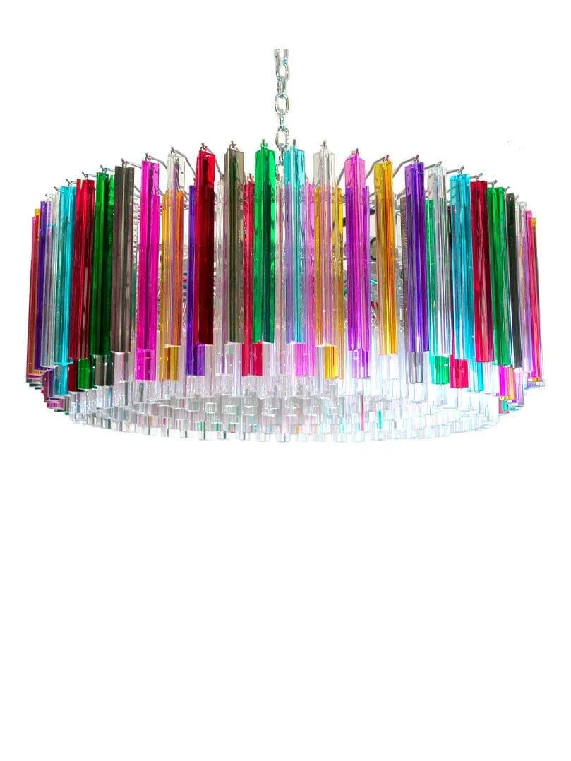 Murano Glass Chandelier – Triedri Round – 391 prisms – Multi - Image 12