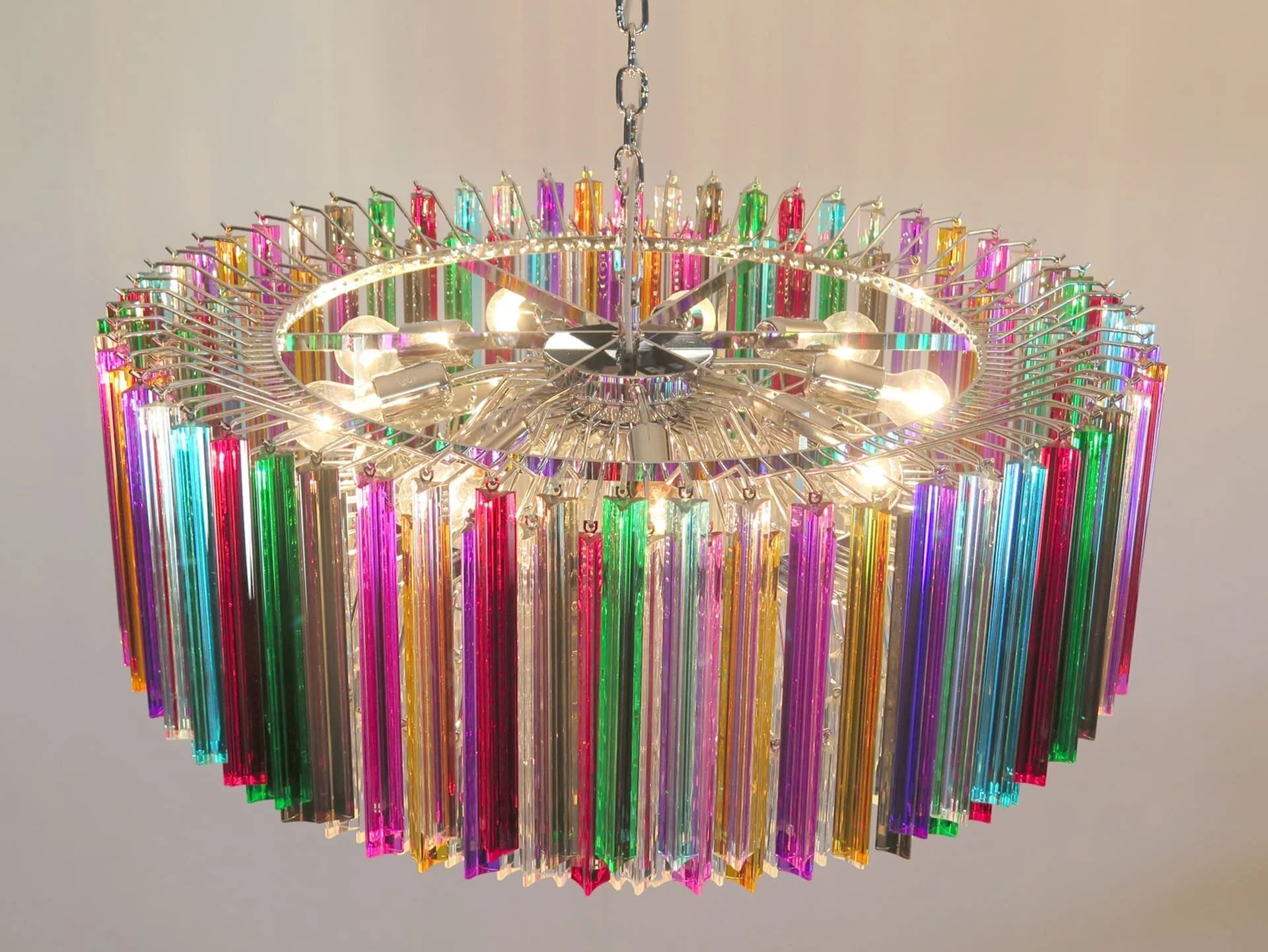 Murano Glass Chandelier – Triedri Round – 391 prisms – Multi - Image 2