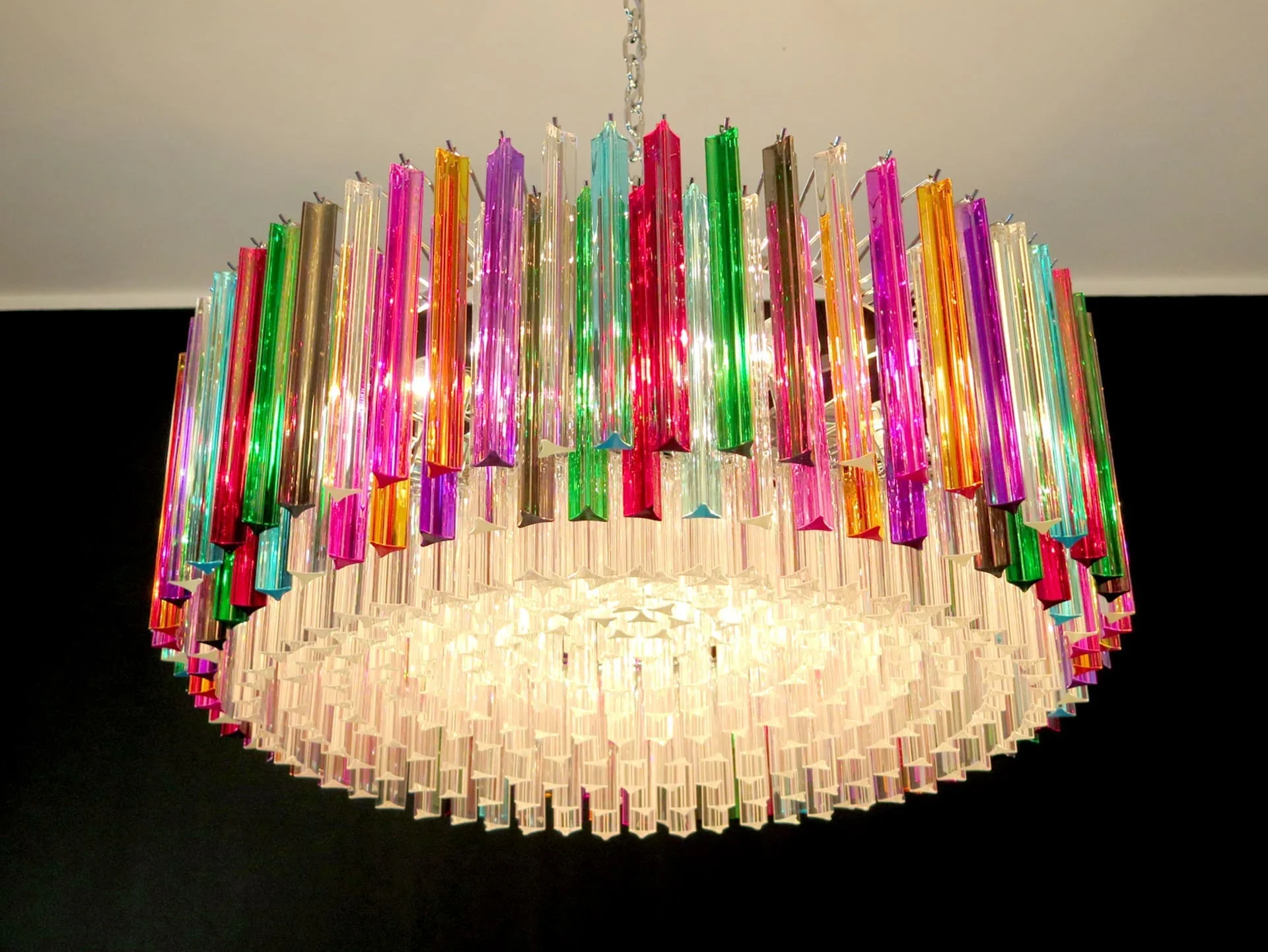 Murano Glass Chandelier – Triedri Round – 391 prisms – Multi - Image 3