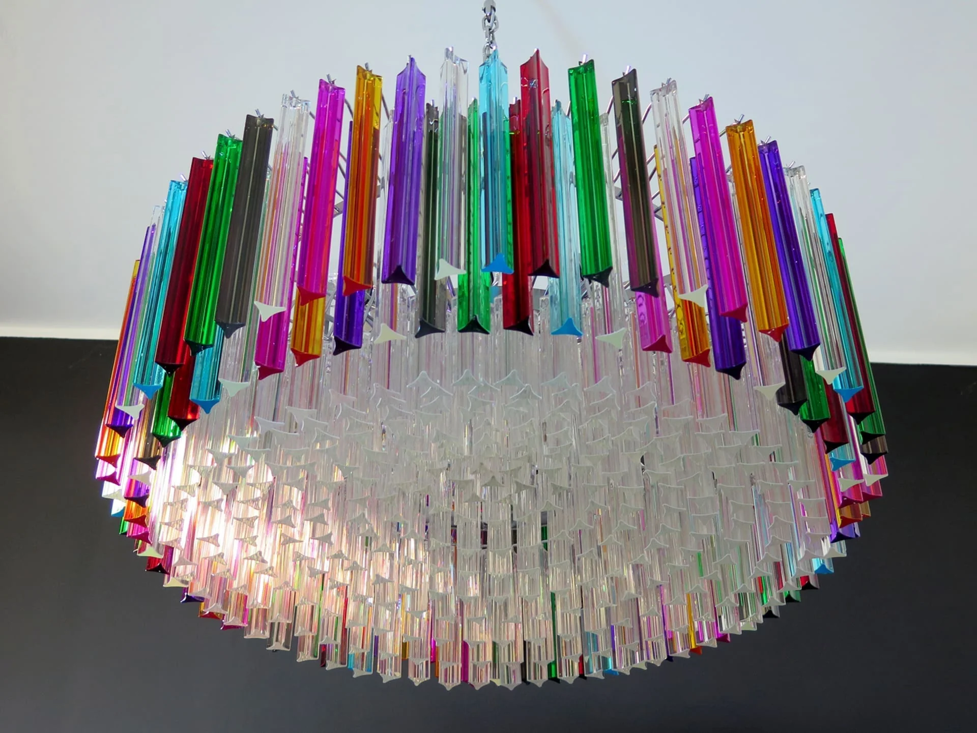 Murano Glass Chandelier – Triedri Round – 391 prisms – Multi - Image 4