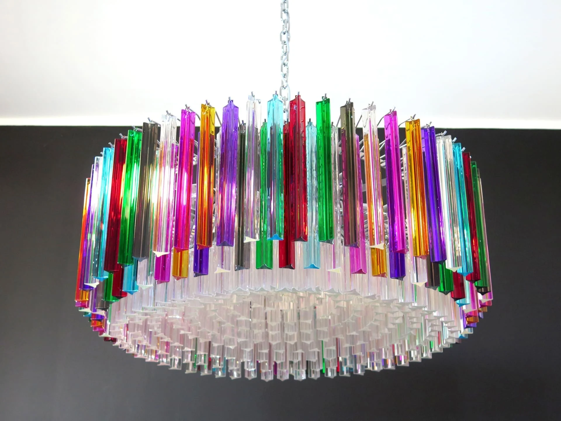 Murano Glass Chandelier – Triedri Round – 391 prisms – Multi - Image 5
