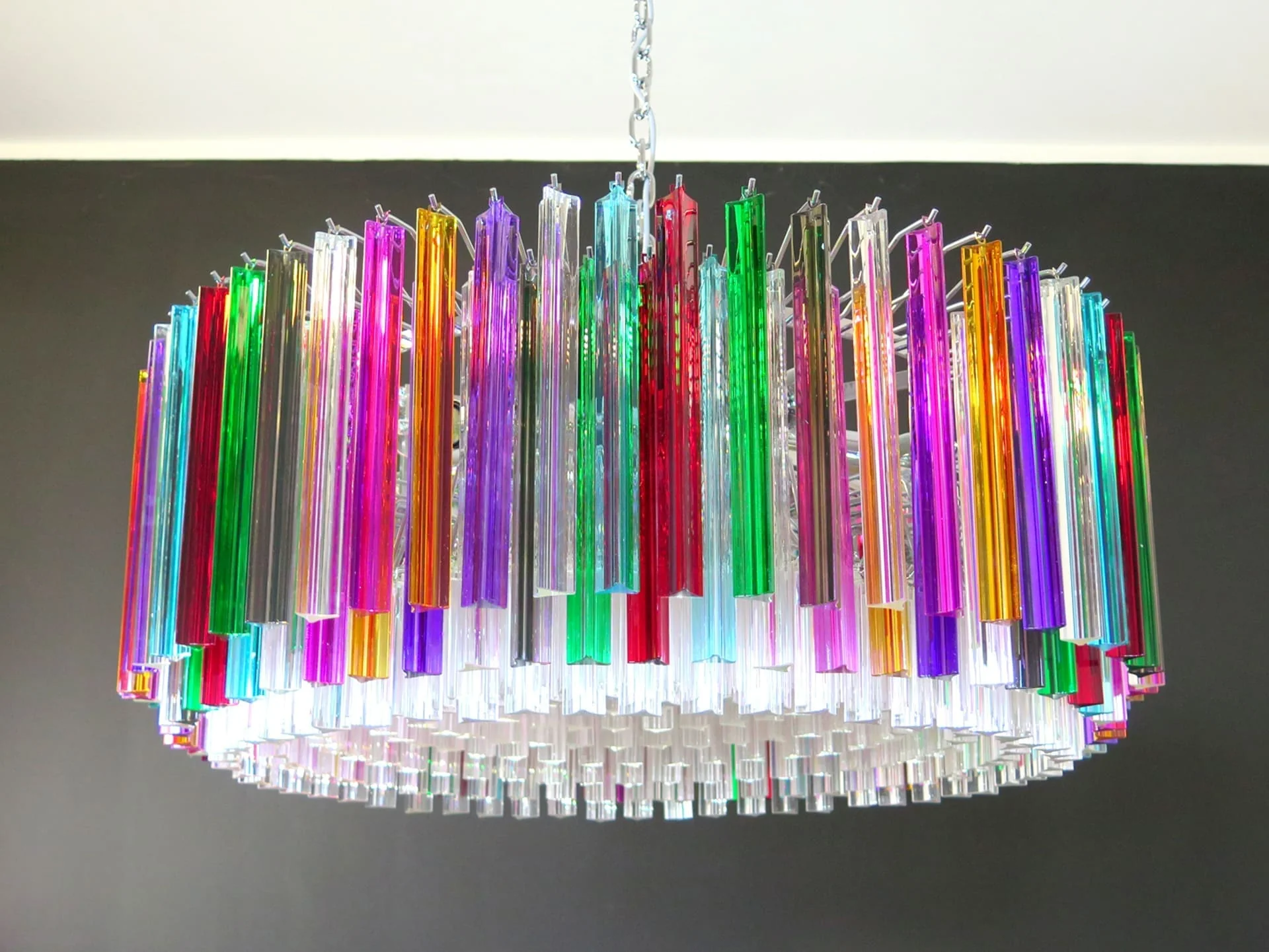 Murano Glass Chandelier – Triedri Round – 391 prisms – Multi - Image 6