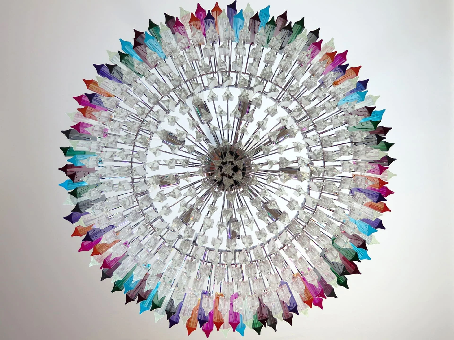 Murano Glass Chandelier – Triedri Round – 391 prisms – Multi - Image 7