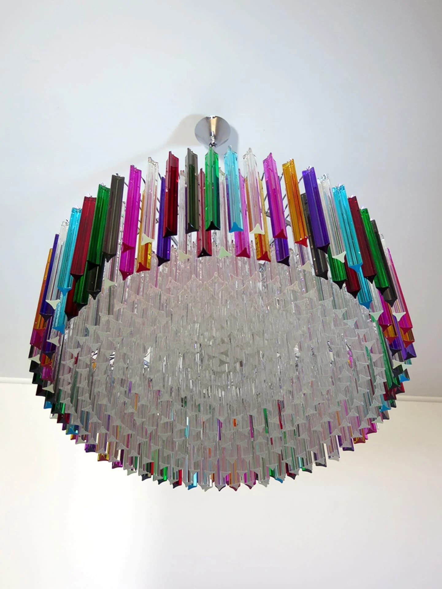 Murano Glass Chandelier – Triedri Round – 391 prisms – Multi - Image 8