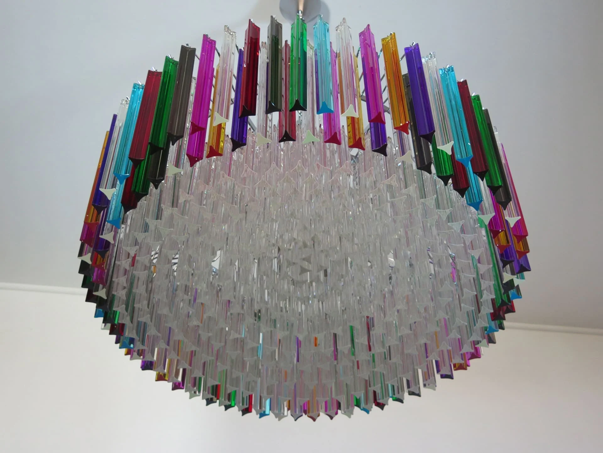 Murano Glass Chandelier – Triedri Round – 391 prisms – Multi - Image 9