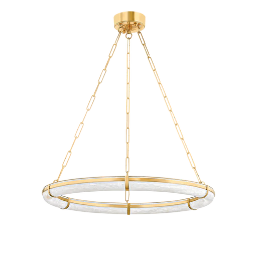 Natalie Modern Round Indoor Alabaster Chandelier - Image 2