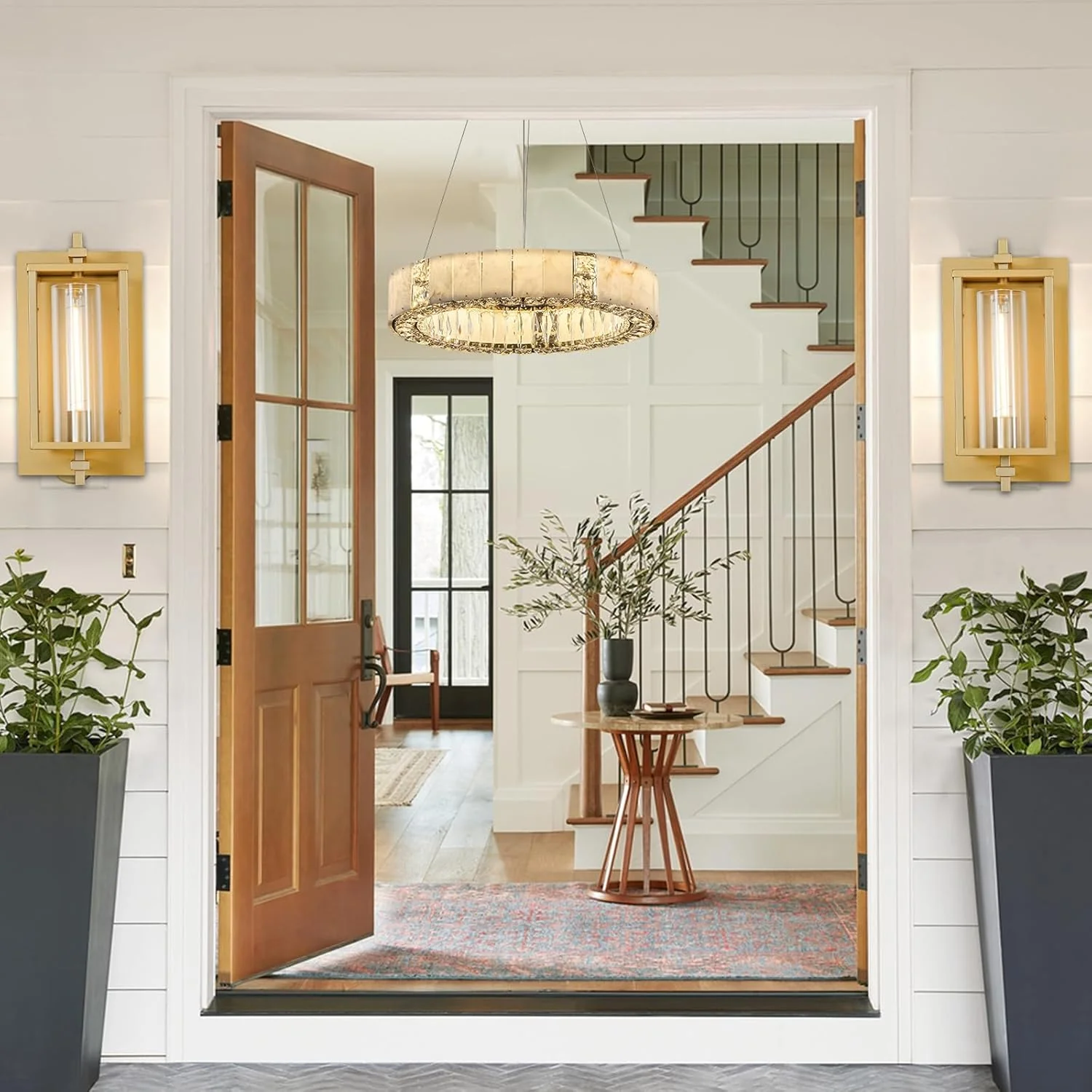 Natural Alabaster Chandeliers, D23 Round Crystal Chandeliers for Dining Room - Image 8