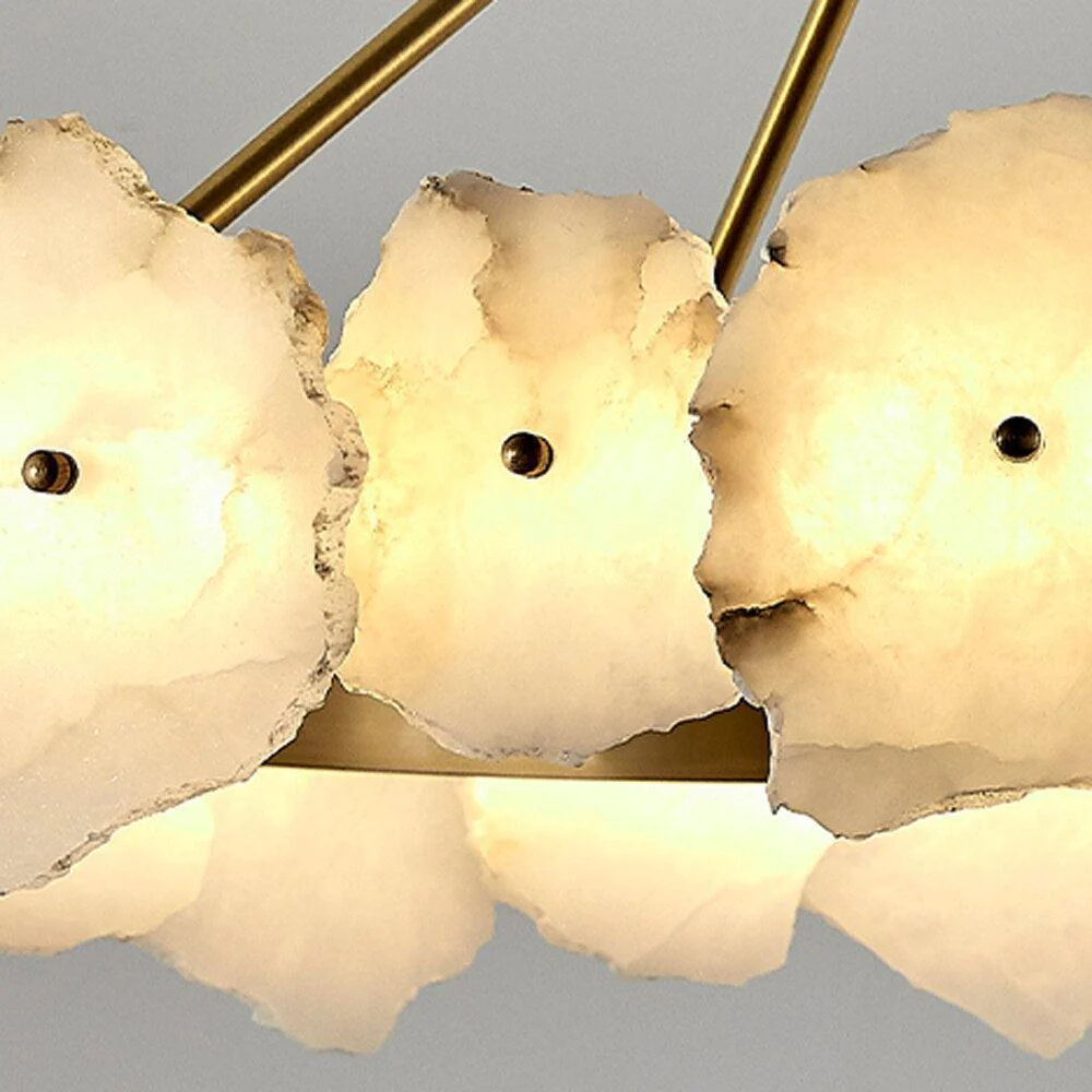 Natural Flake Alabaster Modern Round Chandelier - Image 4