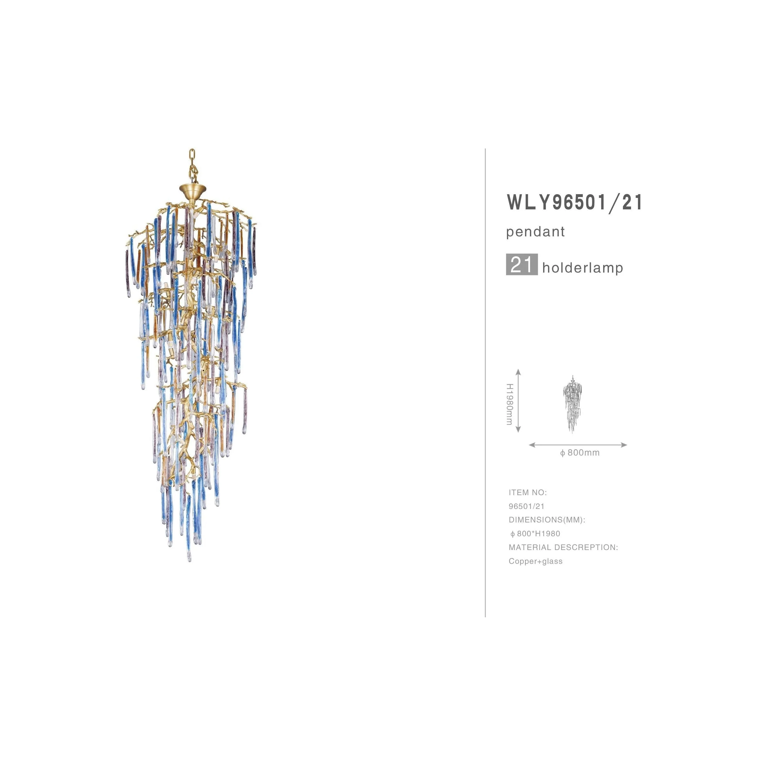 Willow Branch Glass Foyer Chandelier - Image 4