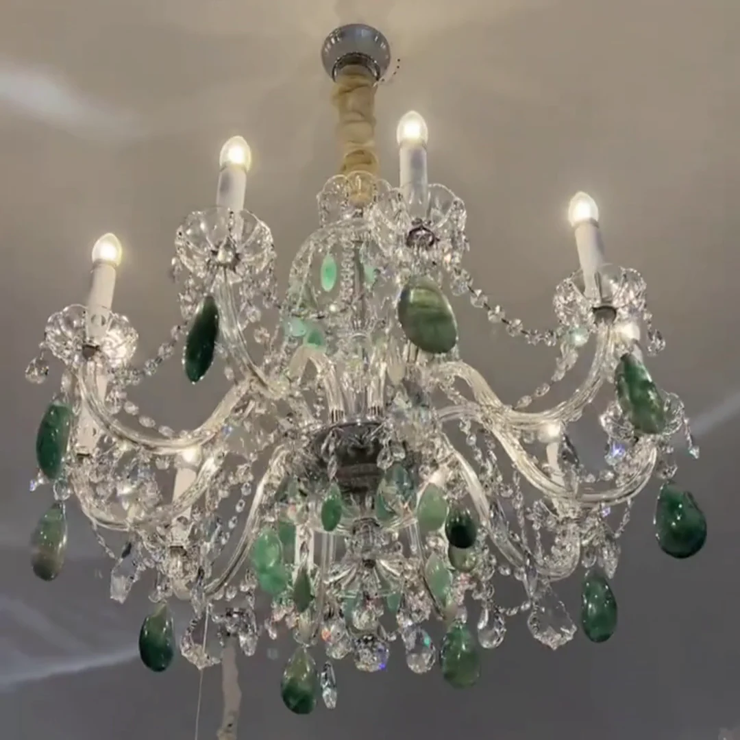 New Luxury Green/Purple Rock Crystal Chandelier for Living Room/Bedroom - Image 4
