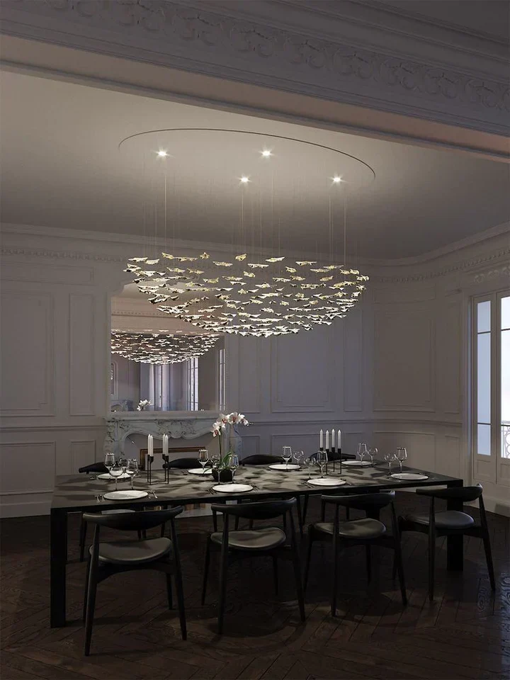 New Postmodern Round/Oval 84/102/170/192 Leaves Art Design Chandelier - Image 6