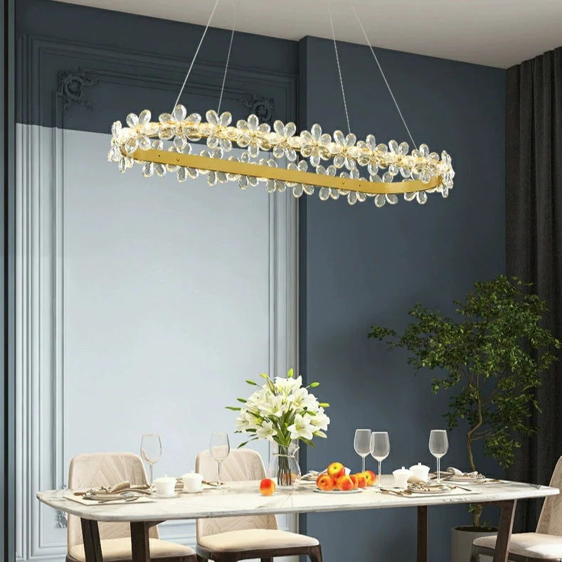 New Style Flower Crystal Chandelier For Living Room Petal Ring Pendant Lighting Fixture for Girls Bedroom - Image 7