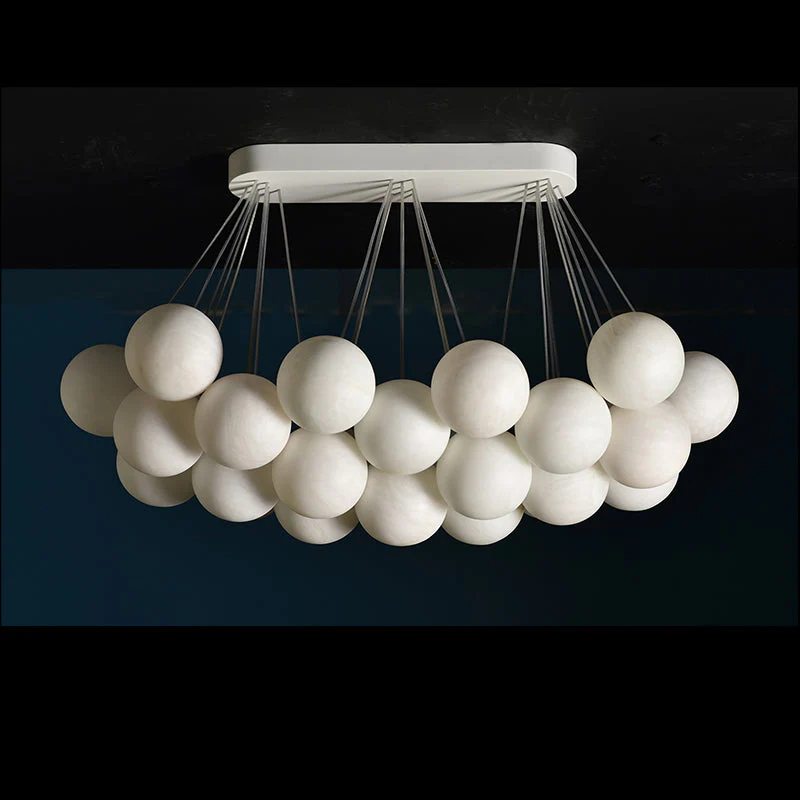 Nikita Luxury 27-Alabaster Ball Chandelier for Timeless - Image 2