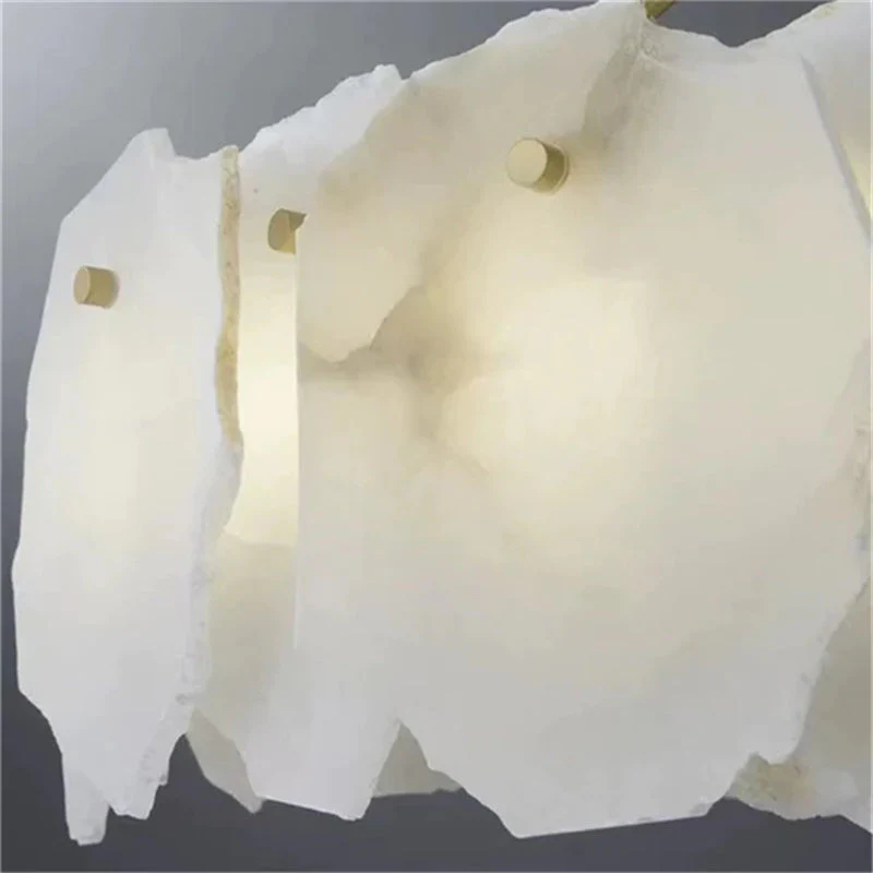 Noah Alabaster Modern Snowflake Round Chandelier - Image 2