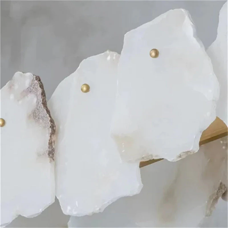 Noah Alabaster Modern Snowflake Round Chandelier - Image 3