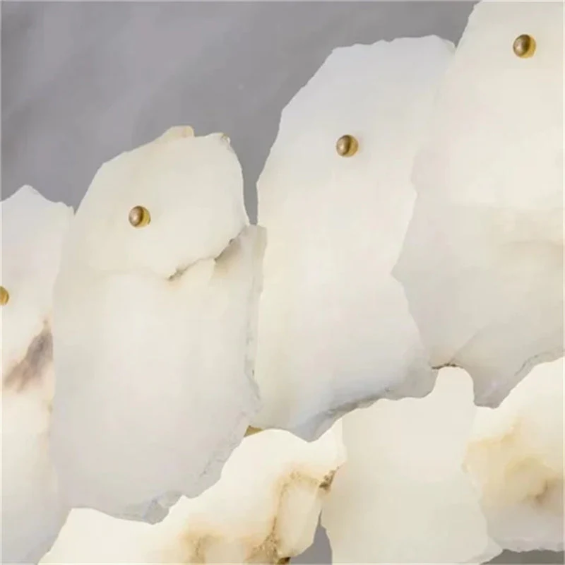Noah Alabaster Modern Snowflake Round Chandelier - Image 4