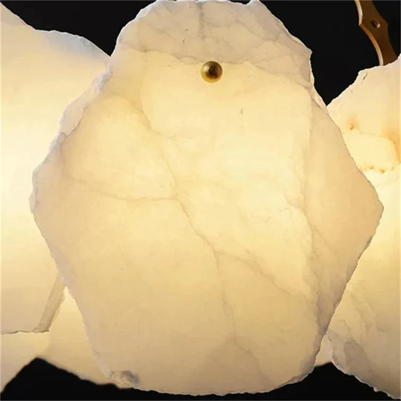 Noah Alabaster Modern Snowflake Round Chandelier - Image 5