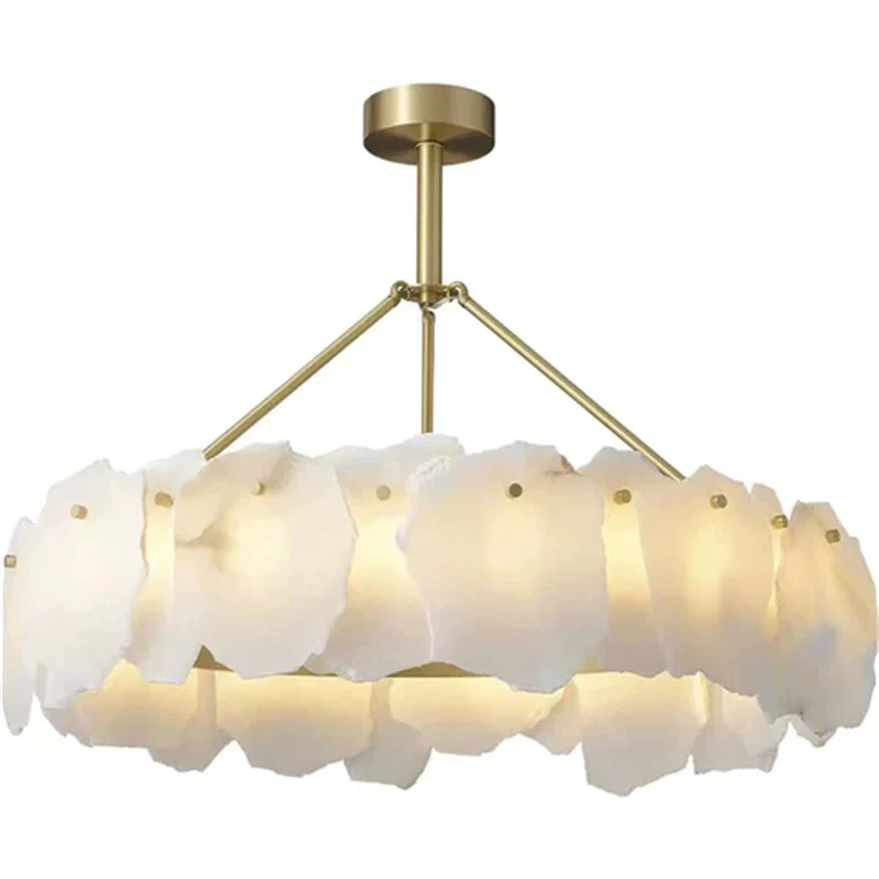 Noah Alabaster Modern Snowflake Round Chandelier - Image 6