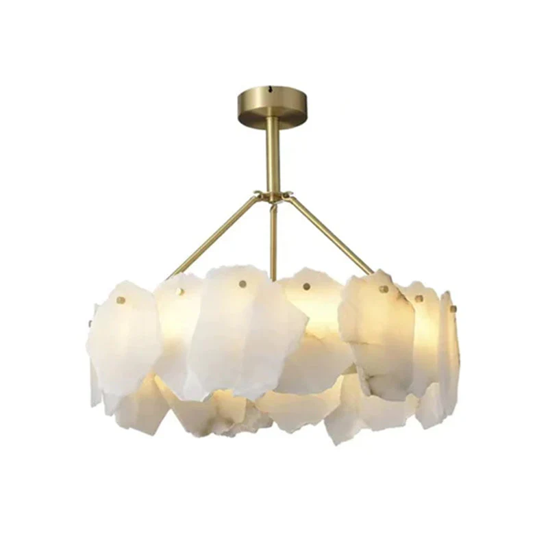 Noah Alabaster Modern Snowflake Round Chandelier - Image 7