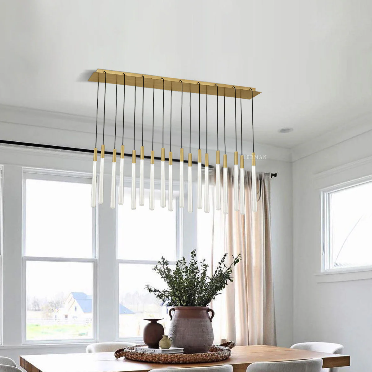 Noland 18-Light Linear Crystal Chandelier 48" - Image 2